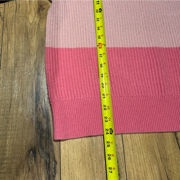 J crew cashmere pink striped sweater - Picture 4 of 5